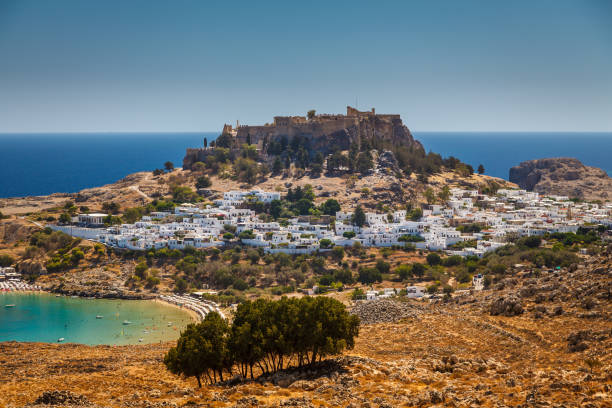 istock aerial view of Lindos bay 1308576155