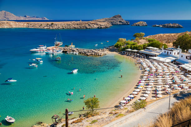 istock Lindos bay and the beach 1308576261