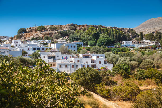 istock residential houses in Lindos 1308576365