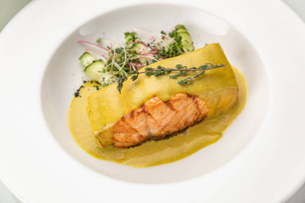 istock grilled salmon in sauce 1308579081