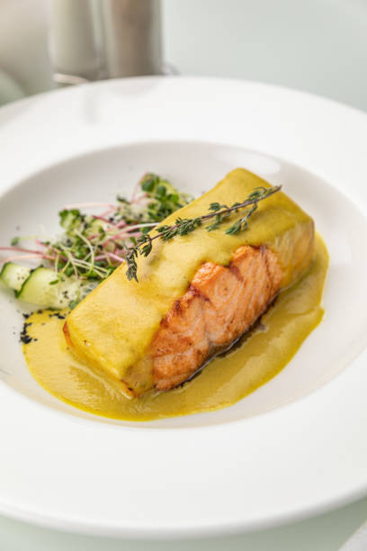istock grilled salmon in sauce 1308579082