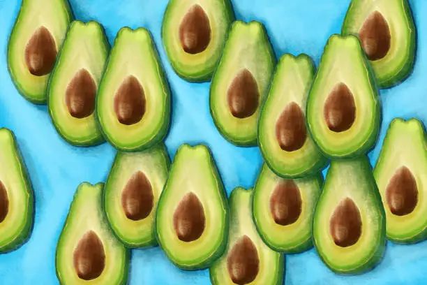 Vector illustration of Avocado pattern