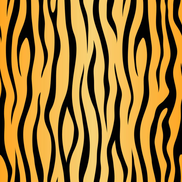 nahtloses muster mit tigerhauttextur - tiger skin stock-grafiken, -clipart, -cartoons und -symbole