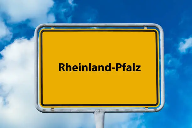 Photo of Yellow Sign Rhineland-Pfalz german 