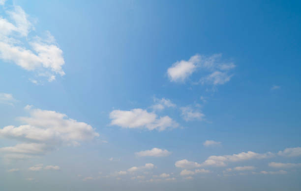 istock Clear blue sky with white fluffy clouds at noon. Day time. Abstract nature landscape background. 1308587492