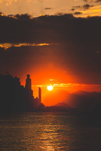istock Hong Kong Harbour Skyline at dusk 1308588897