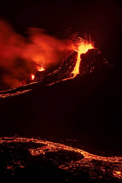 istock Fagradalsfjall volcanic eruption at night, Iceland 1308590022