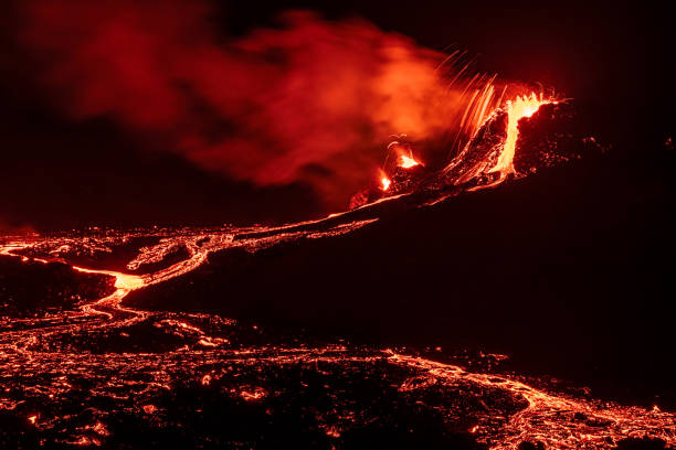 istock Fagradalsfjall volcanic eruption at night, Iceland 1308590026