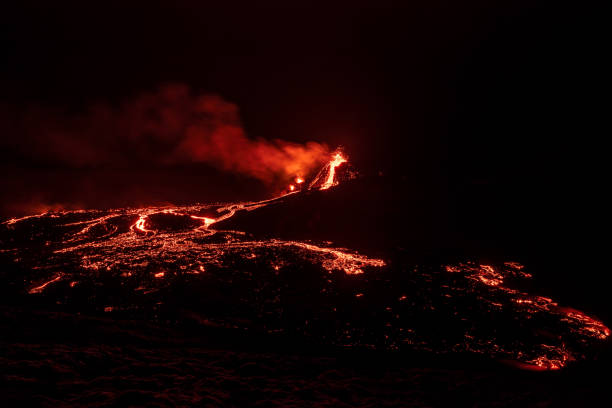 istock Fagradalsfjall volcanic eruption at night, Iceland 1308590032