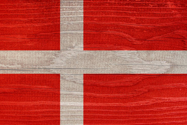 istock The Danish flag with a tree structure. Danish flag on wood texture 1308590433