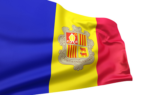 3d render Andorra flag (close-up)