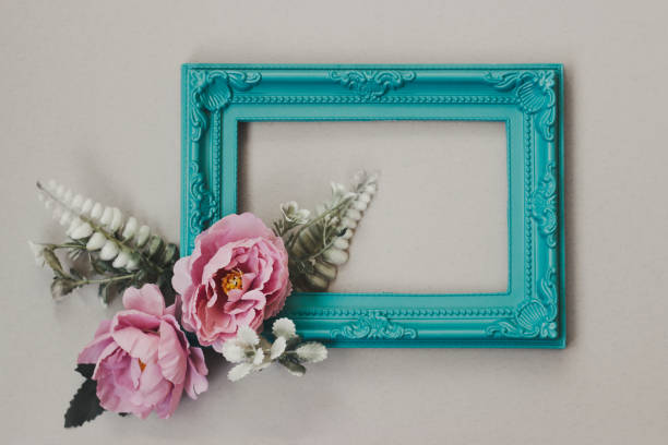 istock Frame with flowers; floral background with copy space 1308595644
