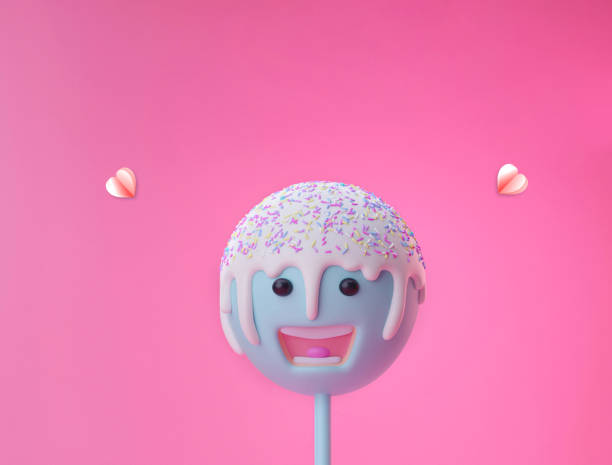 Funny smile cake pop symbol for wedding and celebration greeting card