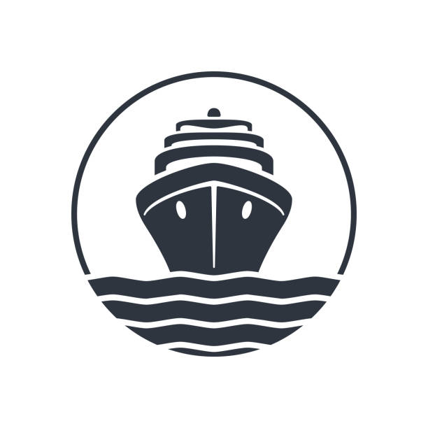illustrazioni stock, clip art, cartoni animati e icone di tendenza di liner - cruise ship interface icons vector symbol