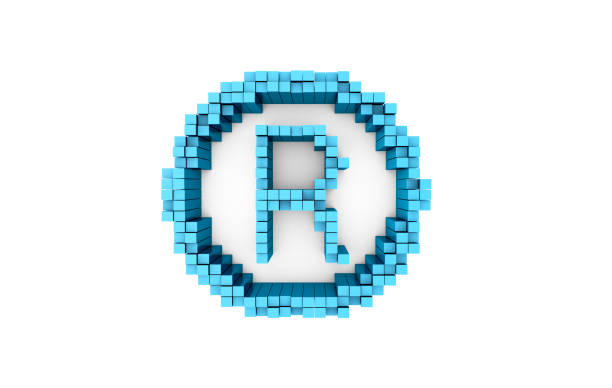 Registered Trademark Symbol cube shape on white background