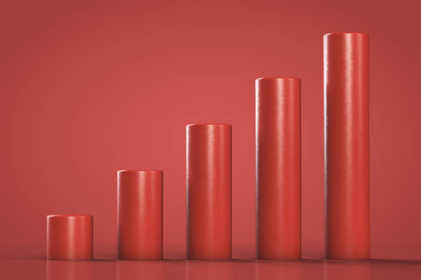 istock Column chart template. An upward trend. Infographics topics. 1308609529