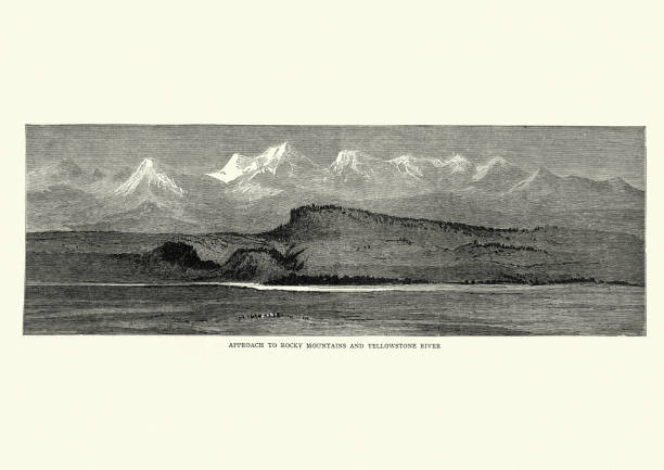 istock Approach to Rocky Mountains and Yellowstone River, 19th Century. 1308611269