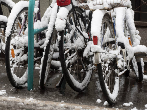 istock bicycle and snow in winter 1308611297