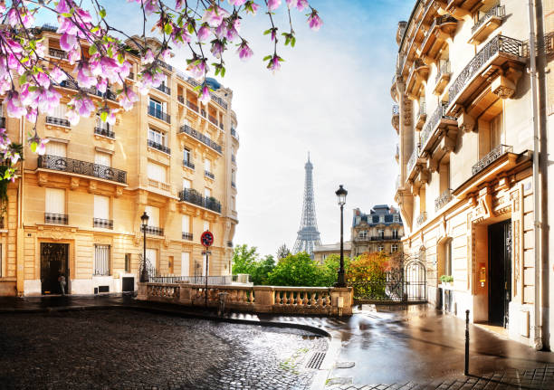 istock eiffel tour and Paris street 1308615804