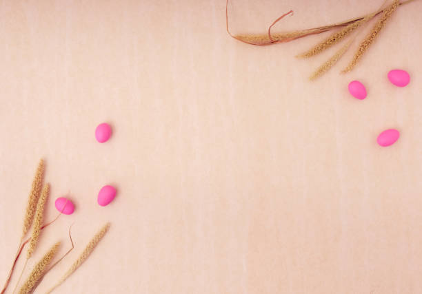 istock Top view of decoration Happy Easter holiday. 1308616524