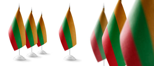 istock Set of Lithuania national flags on a white background 1308619796