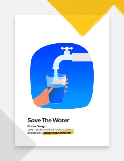 Vector illustration of Save The Water Concept for Posters, Covers and Banners. Modern Flat Design Vector Illustration.