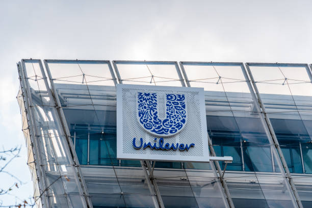 oficina de la empresa unilever en el área de hafencity de hamburgo - contemporary editorial pattern architecture fotografías e imágenes de stock