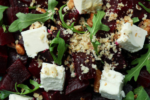 istock Fresh beet salad on whole background, close up 1308621283