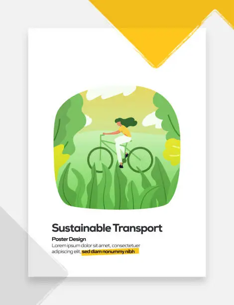 Vector illustration of Sustainable Transport Concept for Posters, Covers and Banners. Modern Flat Design Vector Illustration.