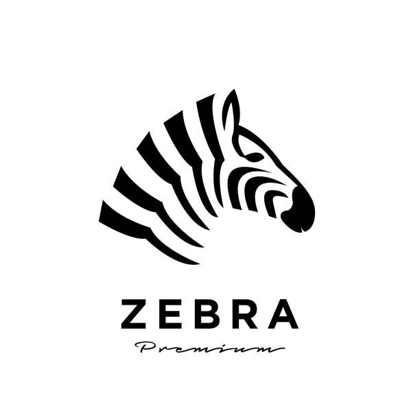 illustrazioni stock, clip art, cartoni animati e icone di tendenza di design dell'icona del logo della testa zebra - zebra
