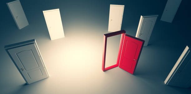 istock Choose open door. Choise and decision in life 1308624458