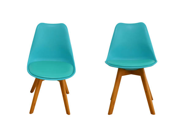 istock Blue modern chair isolated on white background 1308624845