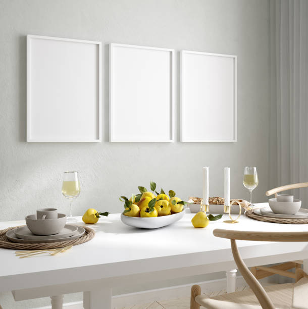 istock Mock up wall, frame in home interior background, Scandinavian style 1308627659