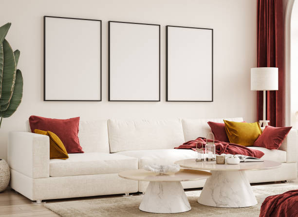 istock Poster mockup in modern interior background 1308627660
