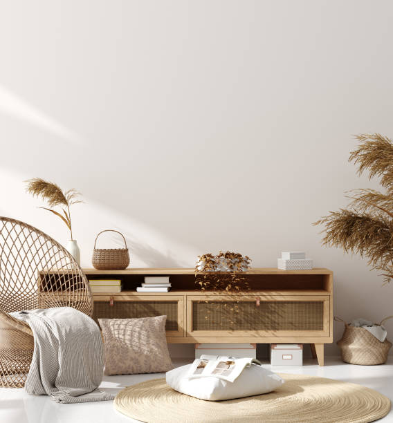 istock Mock up in home interior background, Scandinavian style 1308627683