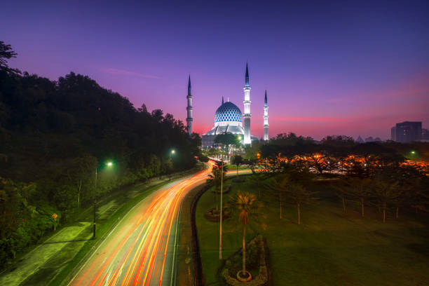 istock Shah Alam Blue Mosque light trail sunrise 1308628958