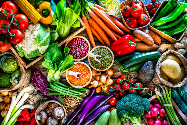istock Fresh organic vegetables and legumes background 1308630314