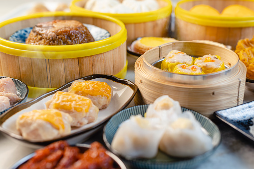 tradition chinese food dim sum display
