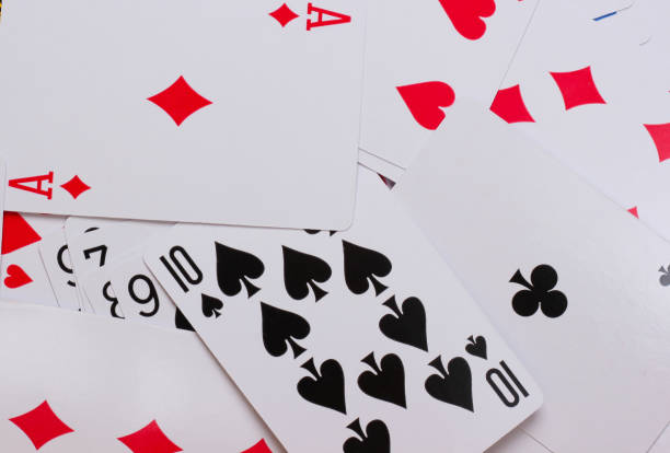 istock Playing cards close up. Game addiction 1308633042