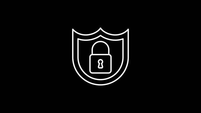 SECURITY line icon of for modern concepts, web and apps on white background. Motion graphic.