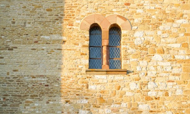 istock Wall made of natural stone built and grouted 1308637751