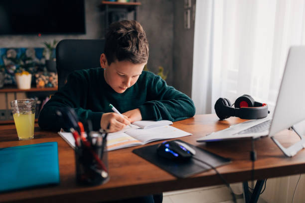 istock Organised and dedicated boy, doing his homework, while homeschooling during COVID-19 pandemic outbreak 1308637852