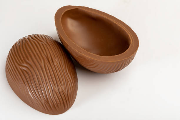 istock Brazilian Easter chocolate egg, isolated on white background. 1308639217