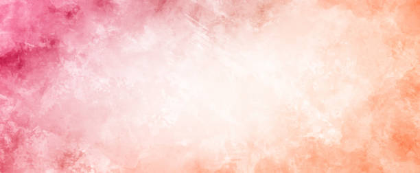 Pink and orange background with textured border grunge and white center stock photo