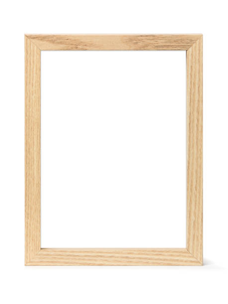 istock Wooden vertical  picture frame isolated with clipping path on white background 1308641672