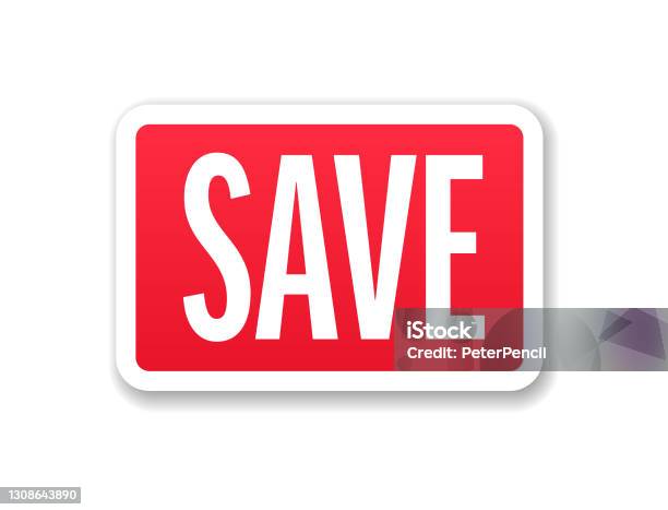 Save Labels Save Banner Label Paper Button Template Vector Stock Illustration Stock ...