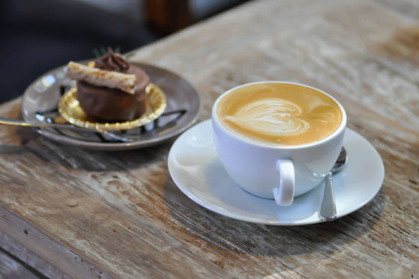 istock coffee or hot coffee, latte coffee and chocolate cake 1308644692