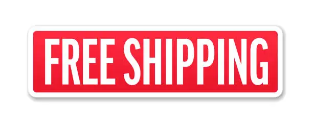 Vector illustration of Free Shipping - Banner, Label, Paper, Button Template Vector Stock Illustration