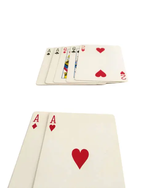 Playing card game isolated on white background