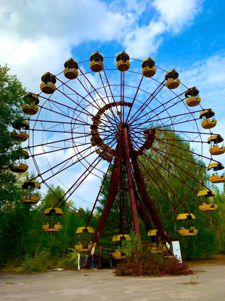 istock Abandoned Ferris Wheel in Pripyat (Exclusion zone of Chernobyl) 1308651337